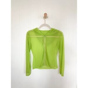 Vtg 1990s Japanese Archival Sheer Shimmer Zip-Up Hoodie Rare Harajuku Streetwear